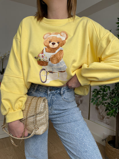 Sweat-shirt jaune TEDDY