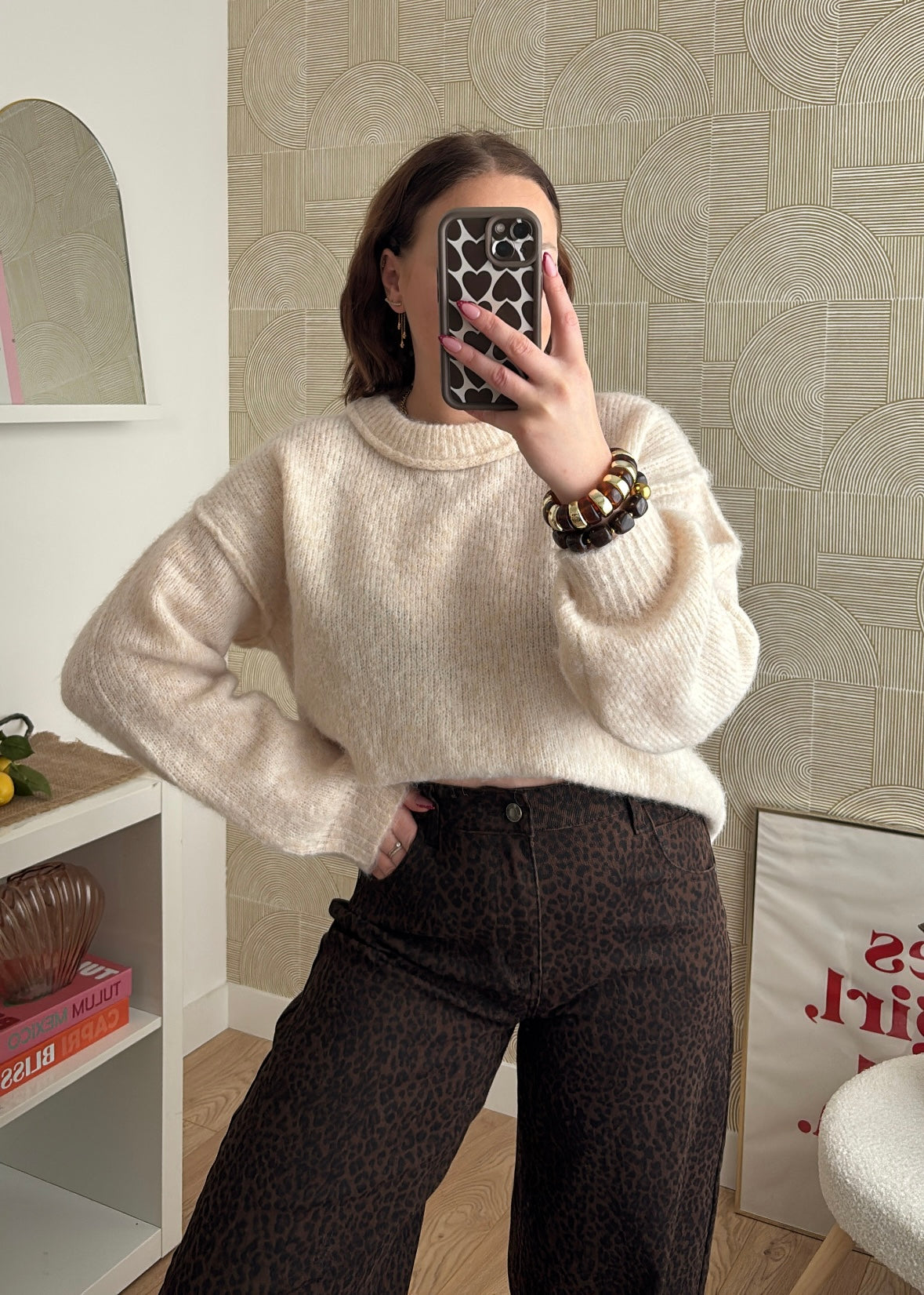 Pull à surpiqûres - BEIGE