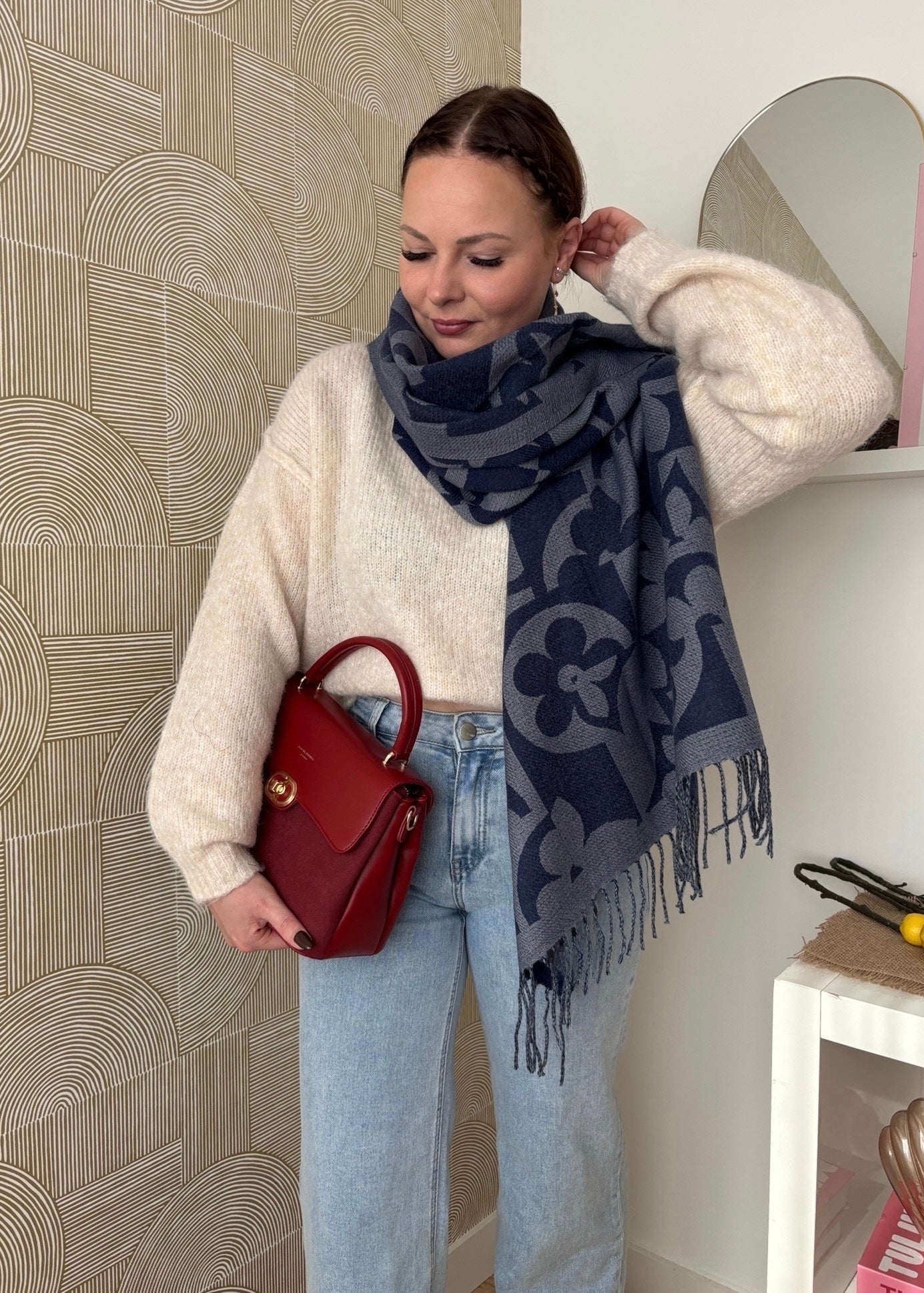 Echarpe florale bleu - DUALIGHT