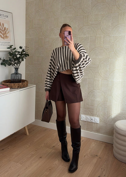 Jupe-short choco - ROMANE