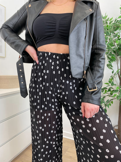 Pantalon plissé MARGUERITE - Noir