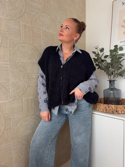 Gilet bouclette bordeaux - JOY