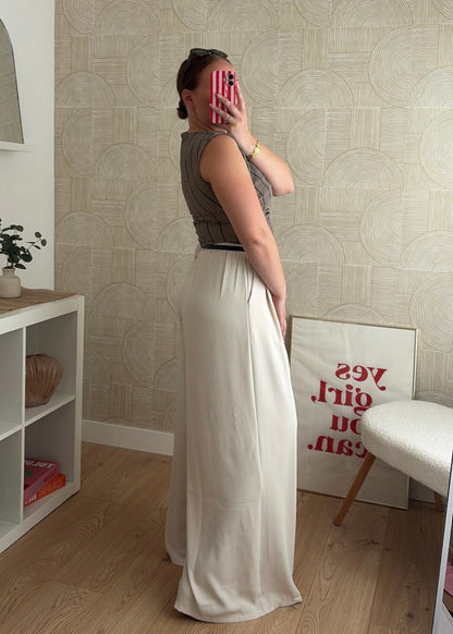 Top froncé taupe - ARIA