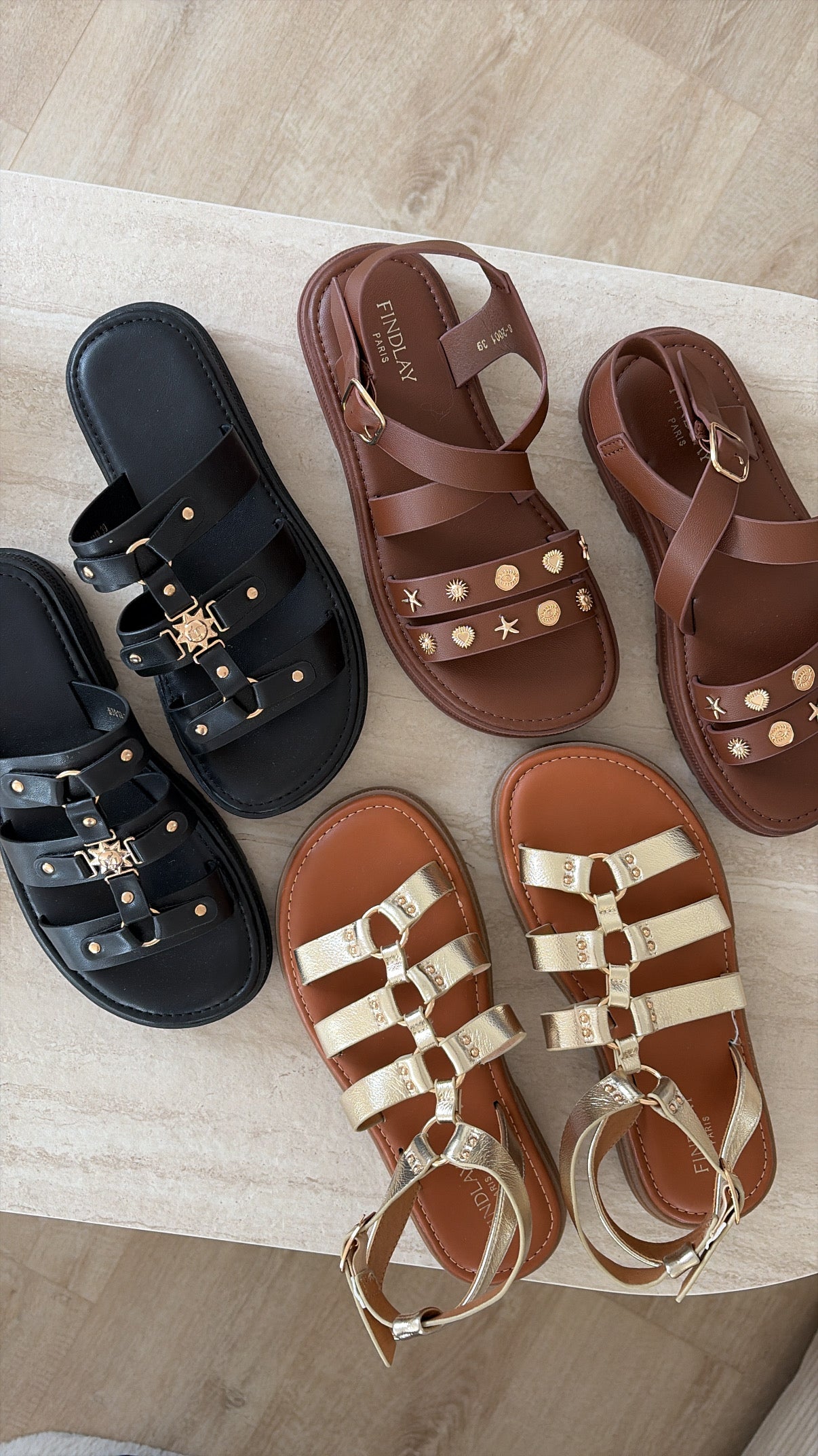 Mules multi-brides noires