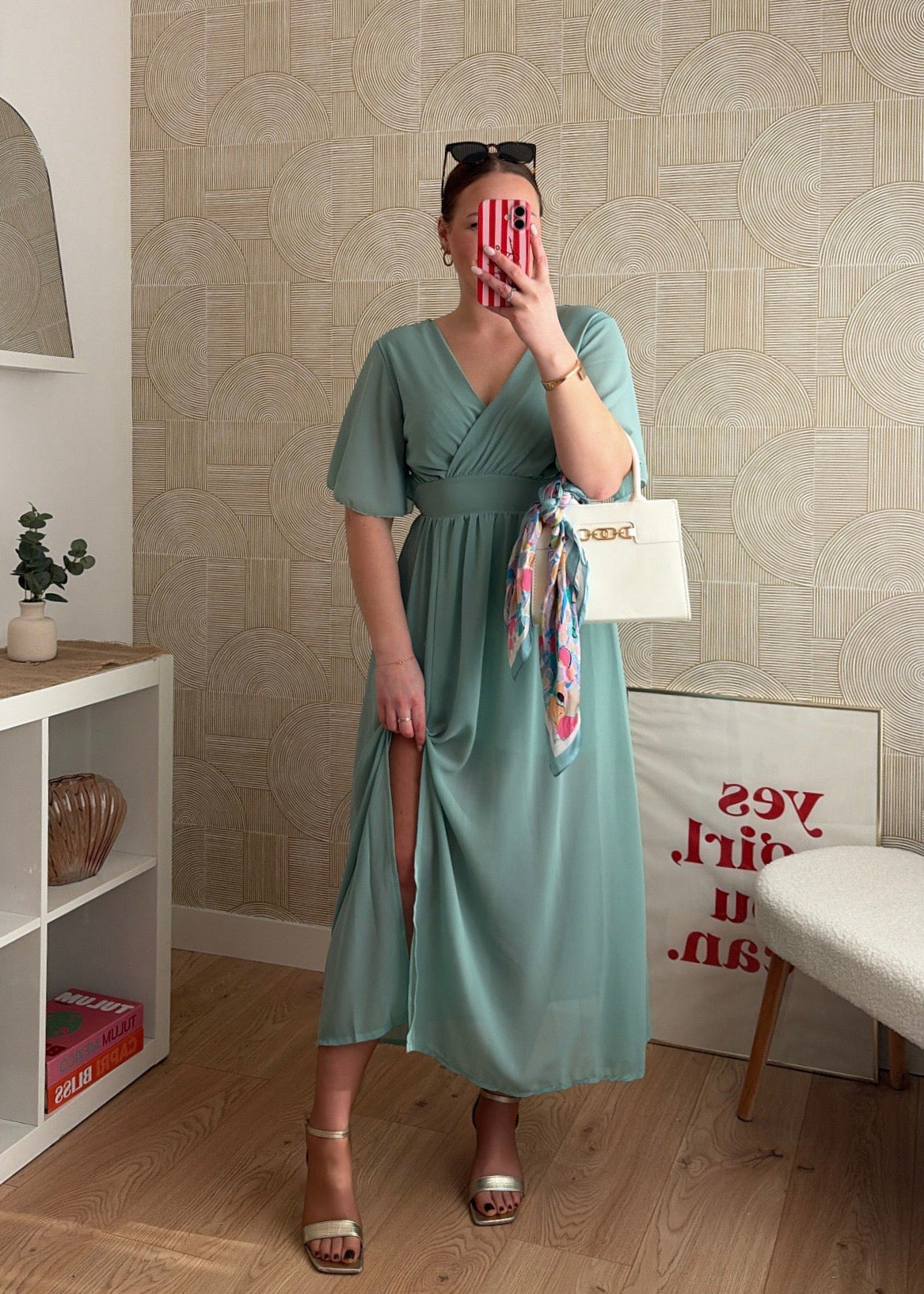 Robe longue vert d'eau - KARLIA
