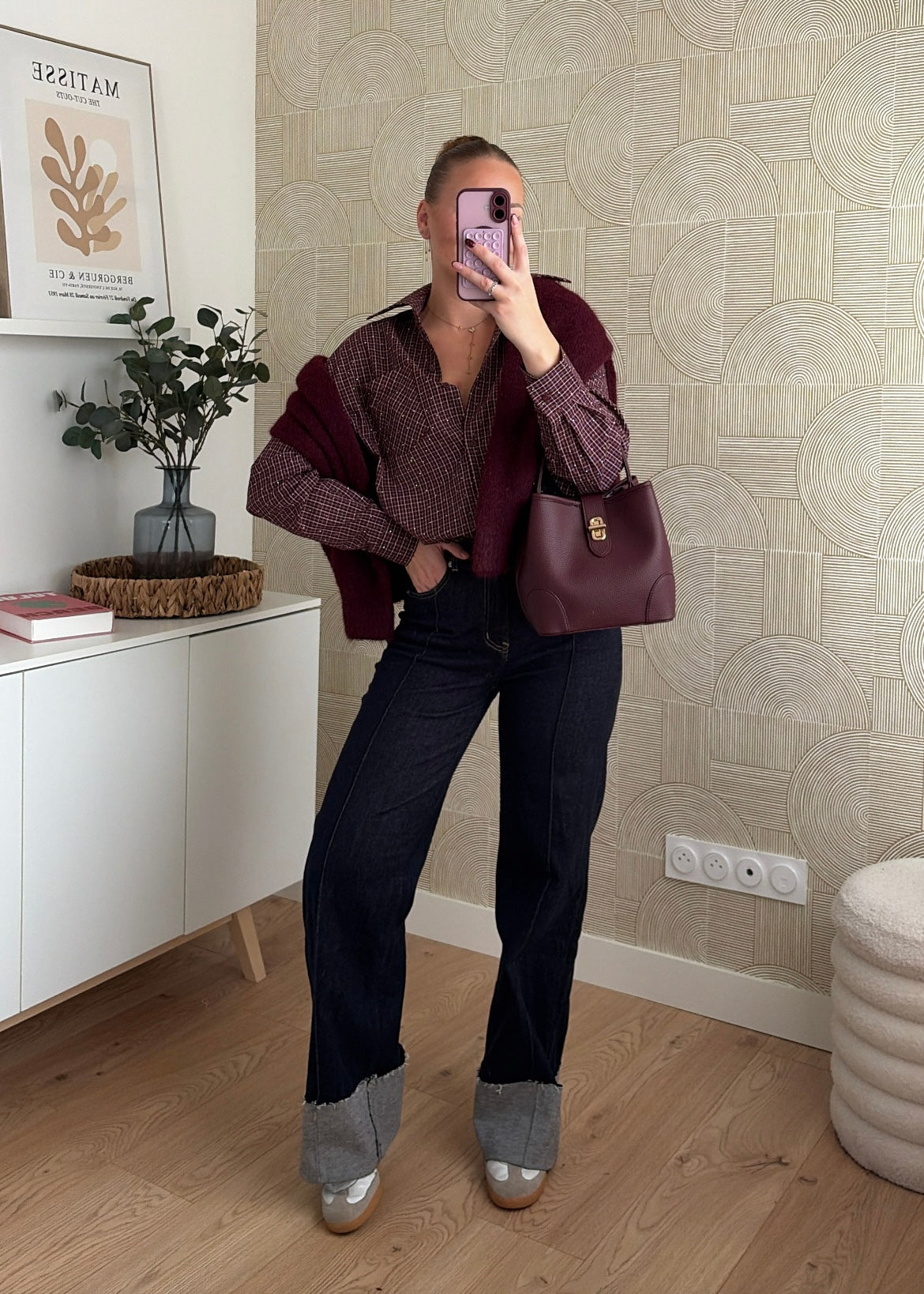 Chemisier strass burgundy - ELENA