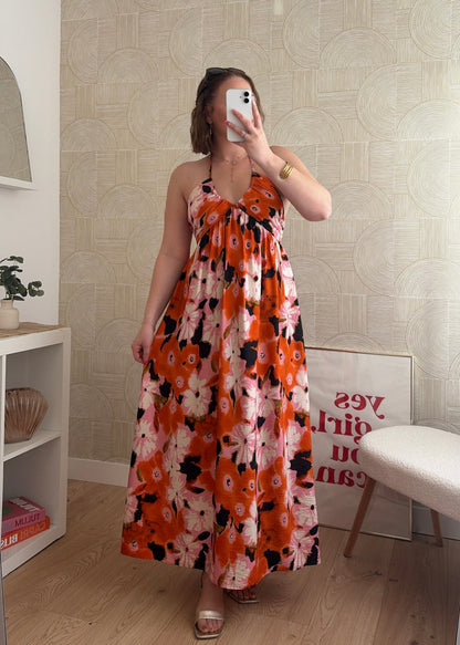 Robe bohème orange - AURÉLIE