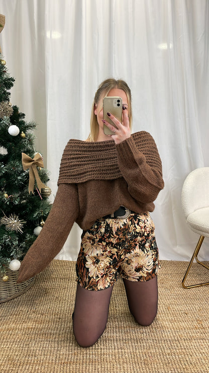 Short texturé à fleurs NANA