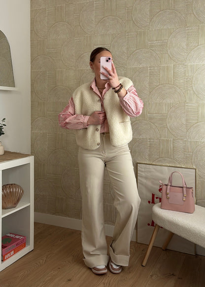 Jeans wide beige - GIO