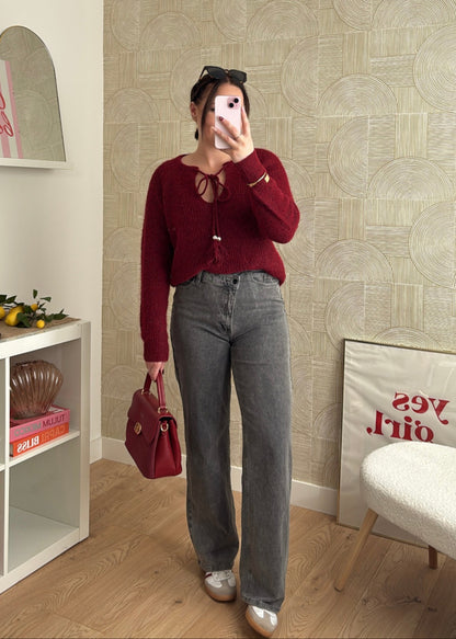 Jeans asymétrique gris - CHRIS