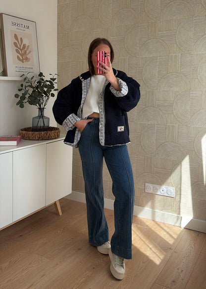 Veste réversible teddy navy - LORIA