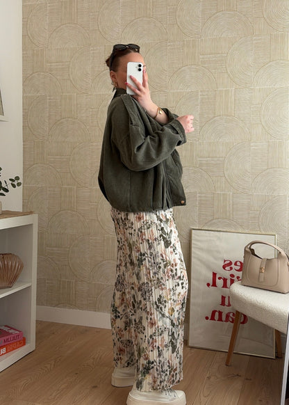 Pantalon plissé à motifs kaki - HIRMA