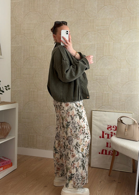 Pantalon plissé à motifs kaki - HIRMA