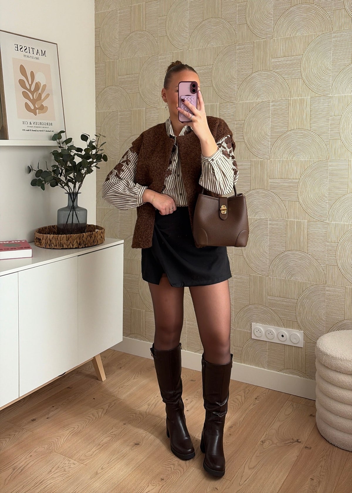 Veste bouclette choco - AMBER