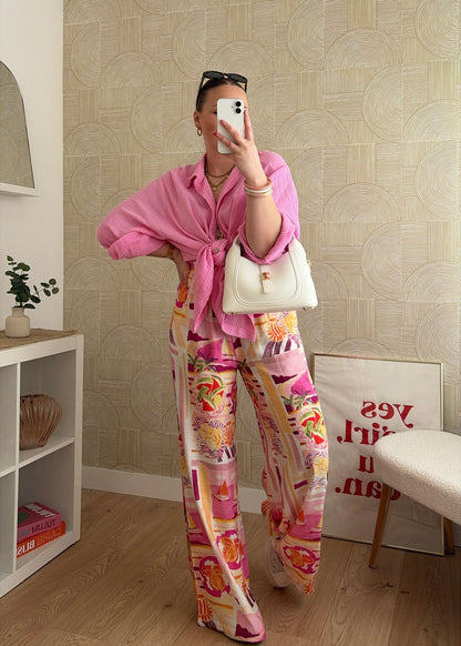 Pantalon fluide rose - VINTAGE