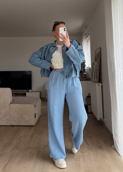Pantalon bleu - GAZE DE COTON