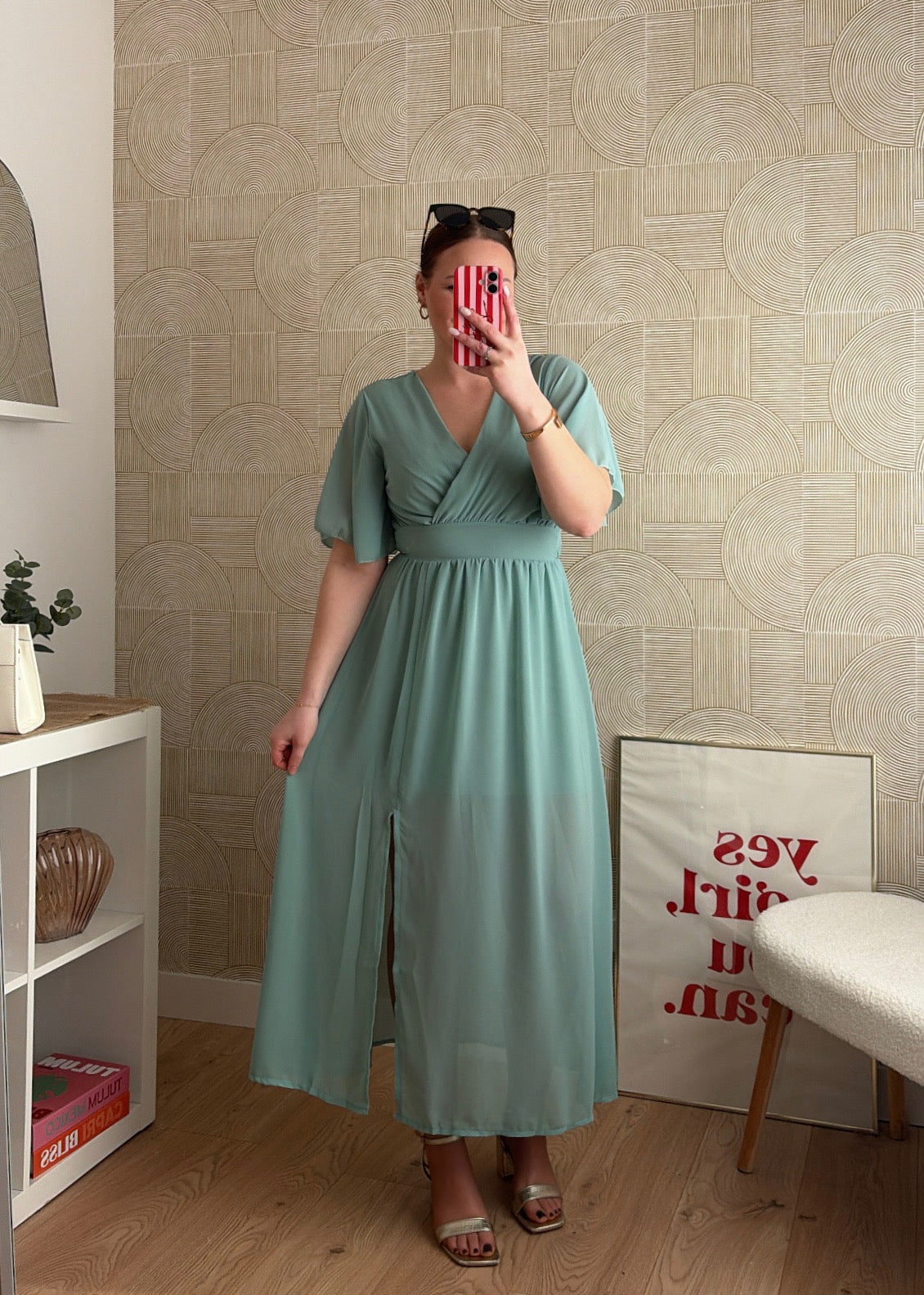 Robe longue vert d'eau - KARLIA