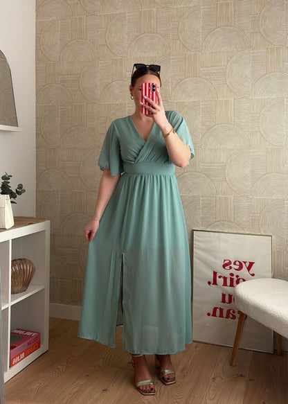 Robe longue vert d'eau - KARLIA