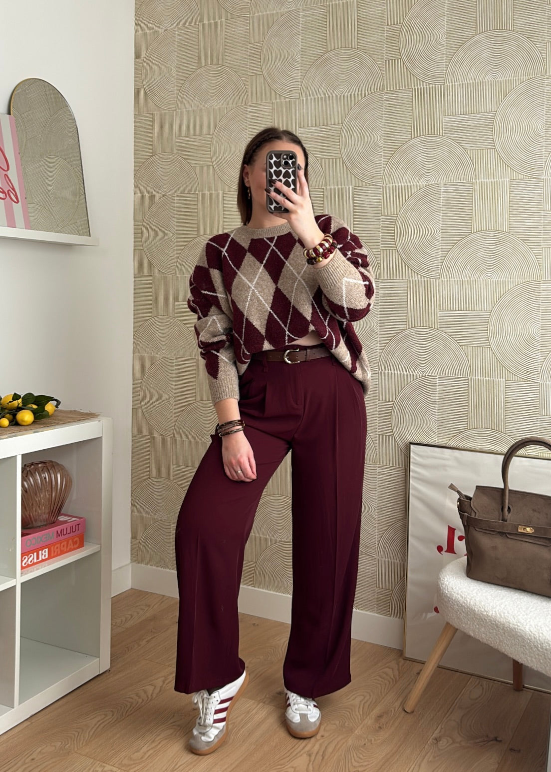 Pantalon burgundy - SANDRO