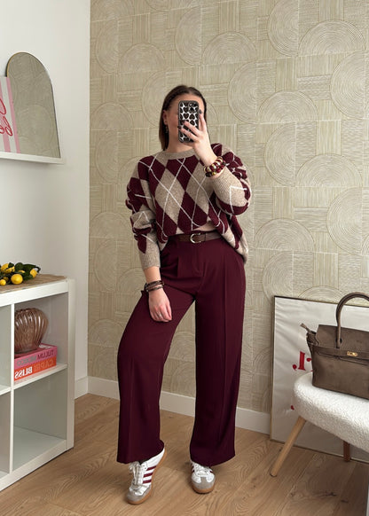 Pantalon burgundy - SANDRO