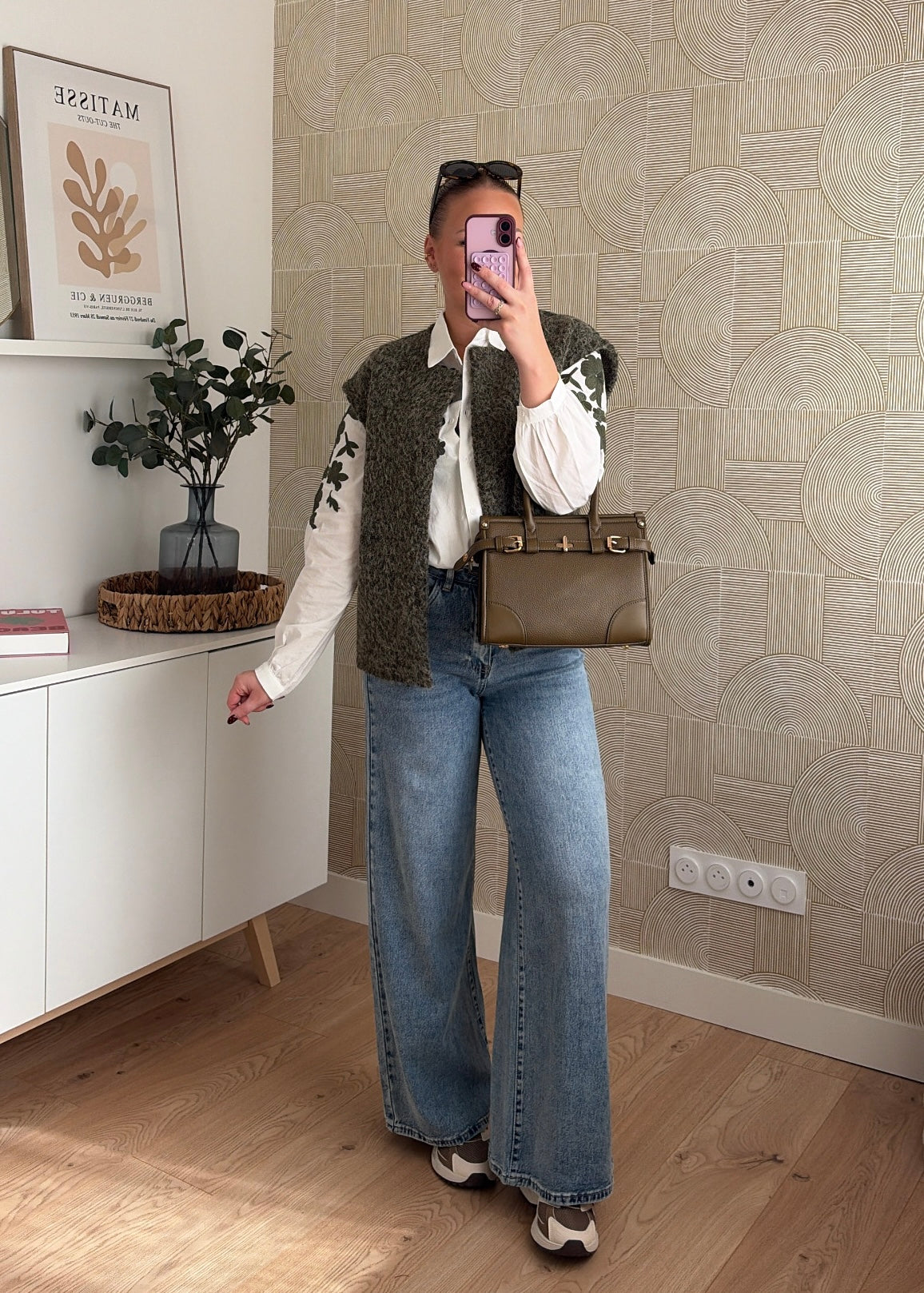 Veste bouclette kaki - AMBER