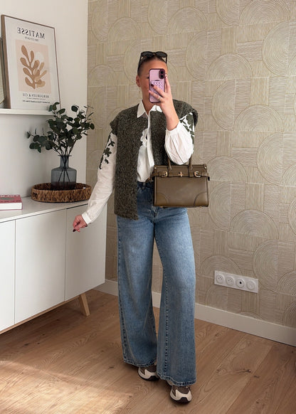 Veste bouclette kaki - AMBER