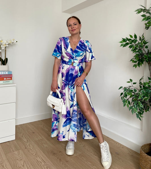 Robe longue bleu/violette DESSYNA