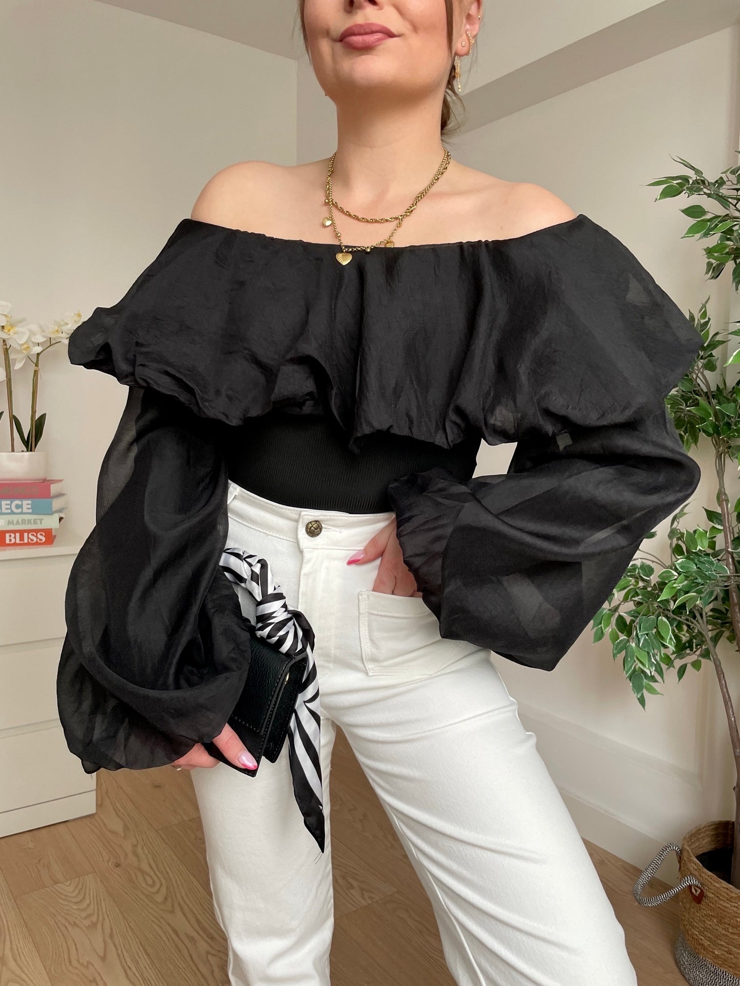 Tops épaules dénudées noir CLAUDIE