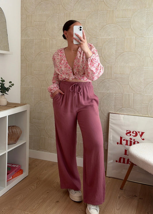 Pantalon rose - GAZE DE COTON