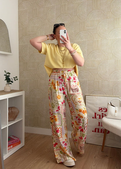 PRÉCOMMANDE / Pantalon fluide jaune - VINTAGE