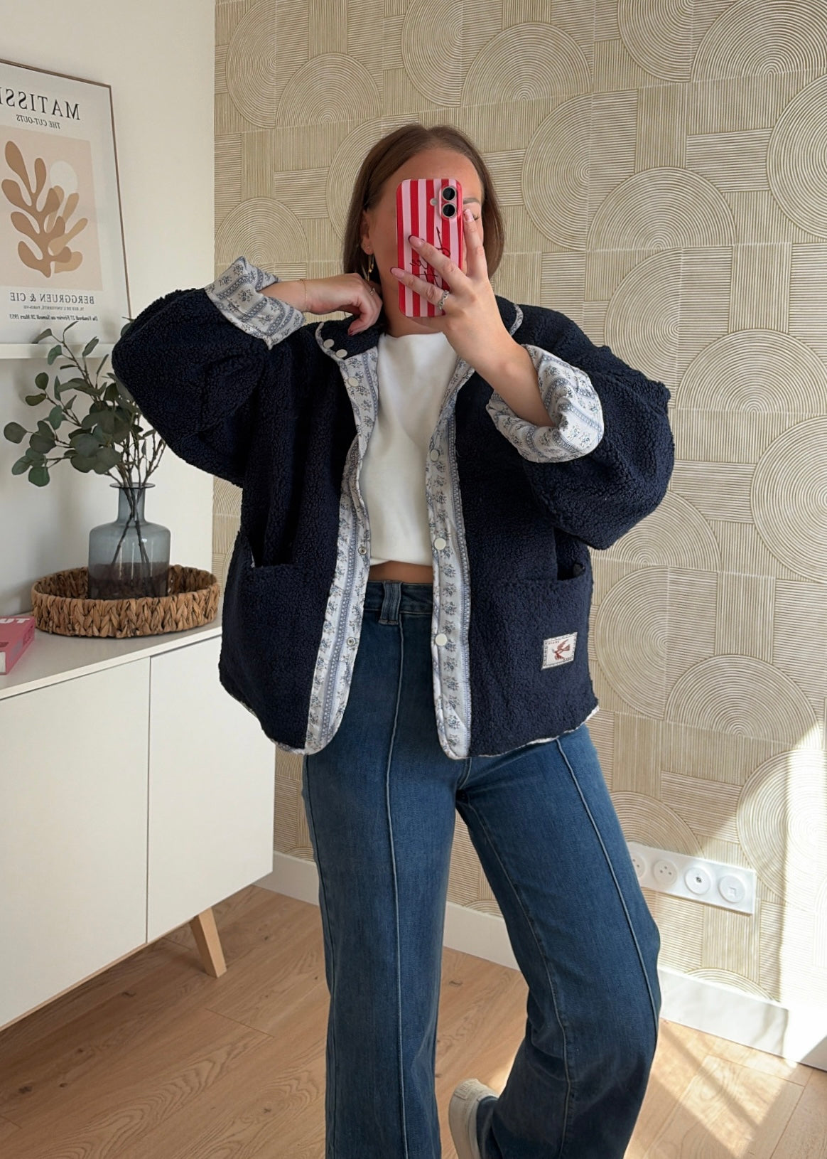Veste réversible teddy navy - LORIA