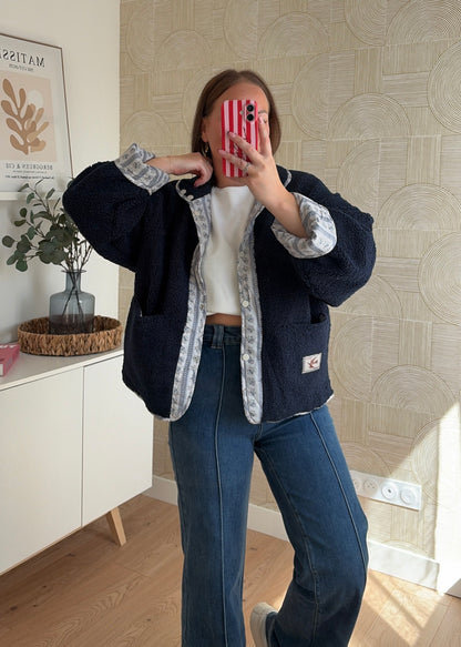 Veste réversible teddy navy - LORIA