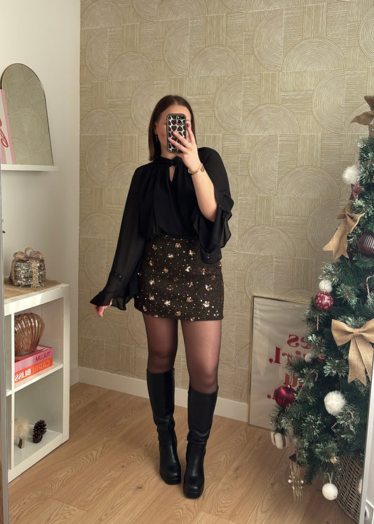 Jupe-short à sequins - BROWNY