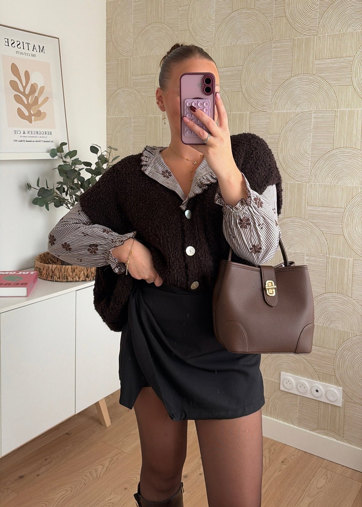 Gilet bouclette choco - JOY