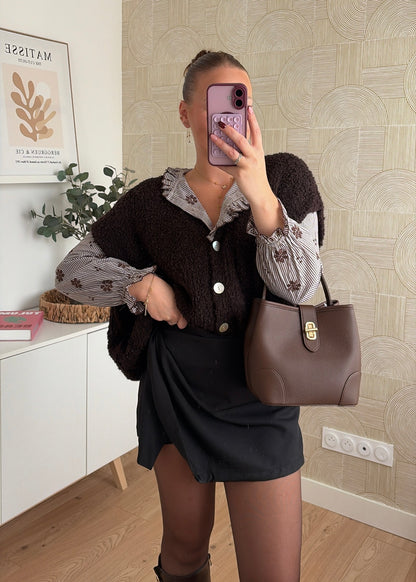 Gilet bouclette choco - JOY