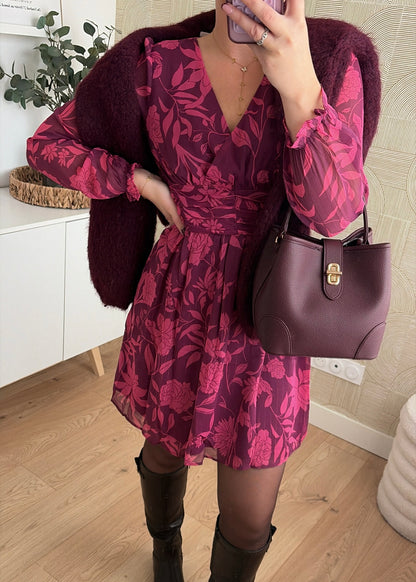 Robe courte bordeaux - ALYAH