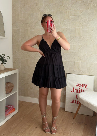 Robe cloutée noire - OLIVIA