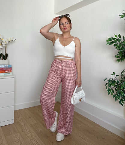 Pantalon rose VICHY