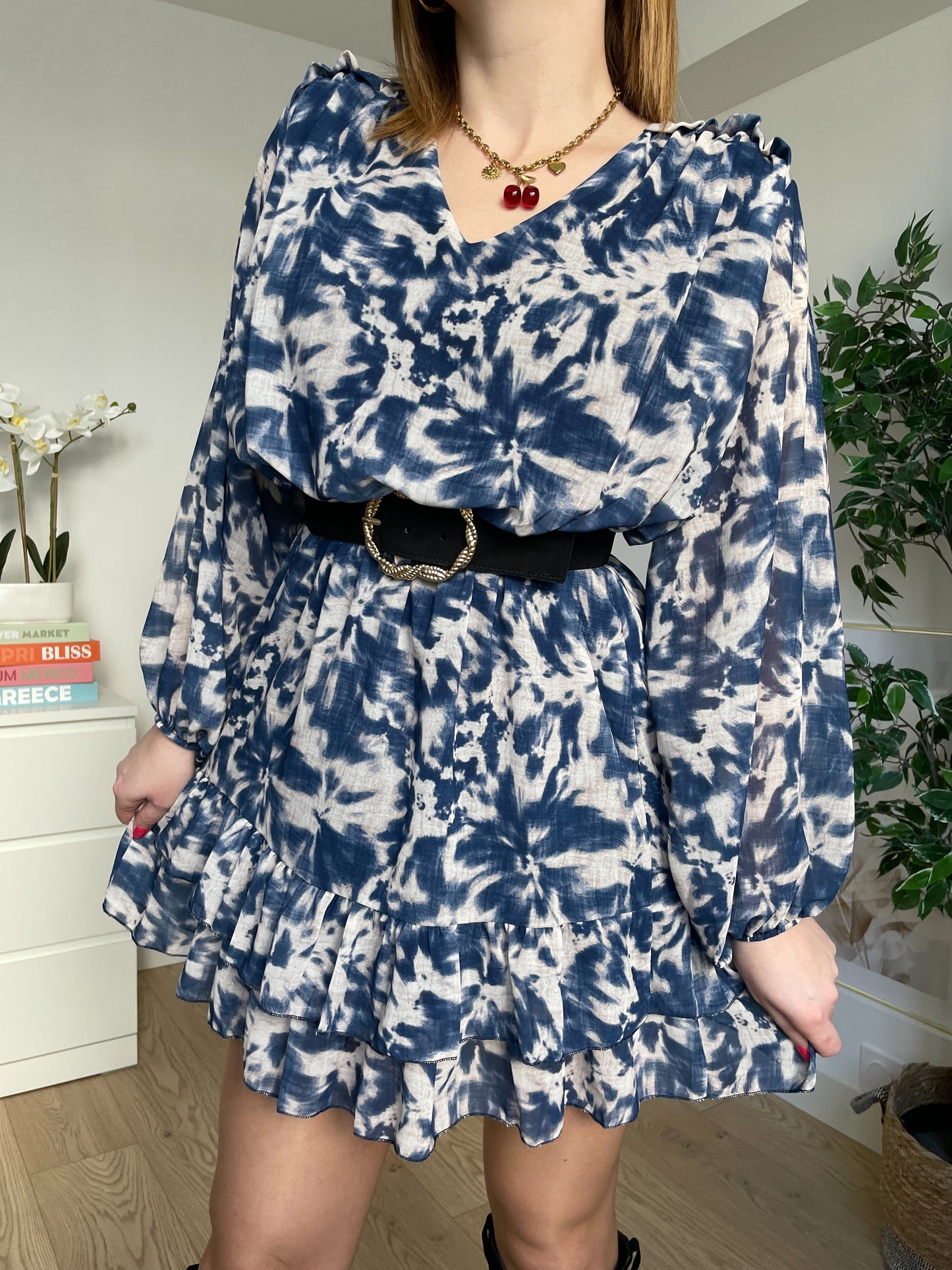 Robe courte bleu LUNAÉ