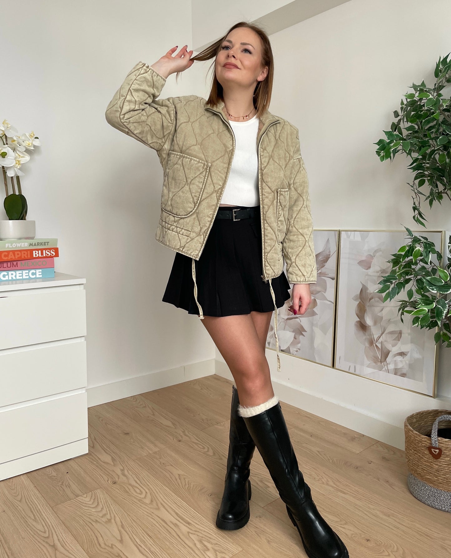 Veste matelassée beige INES