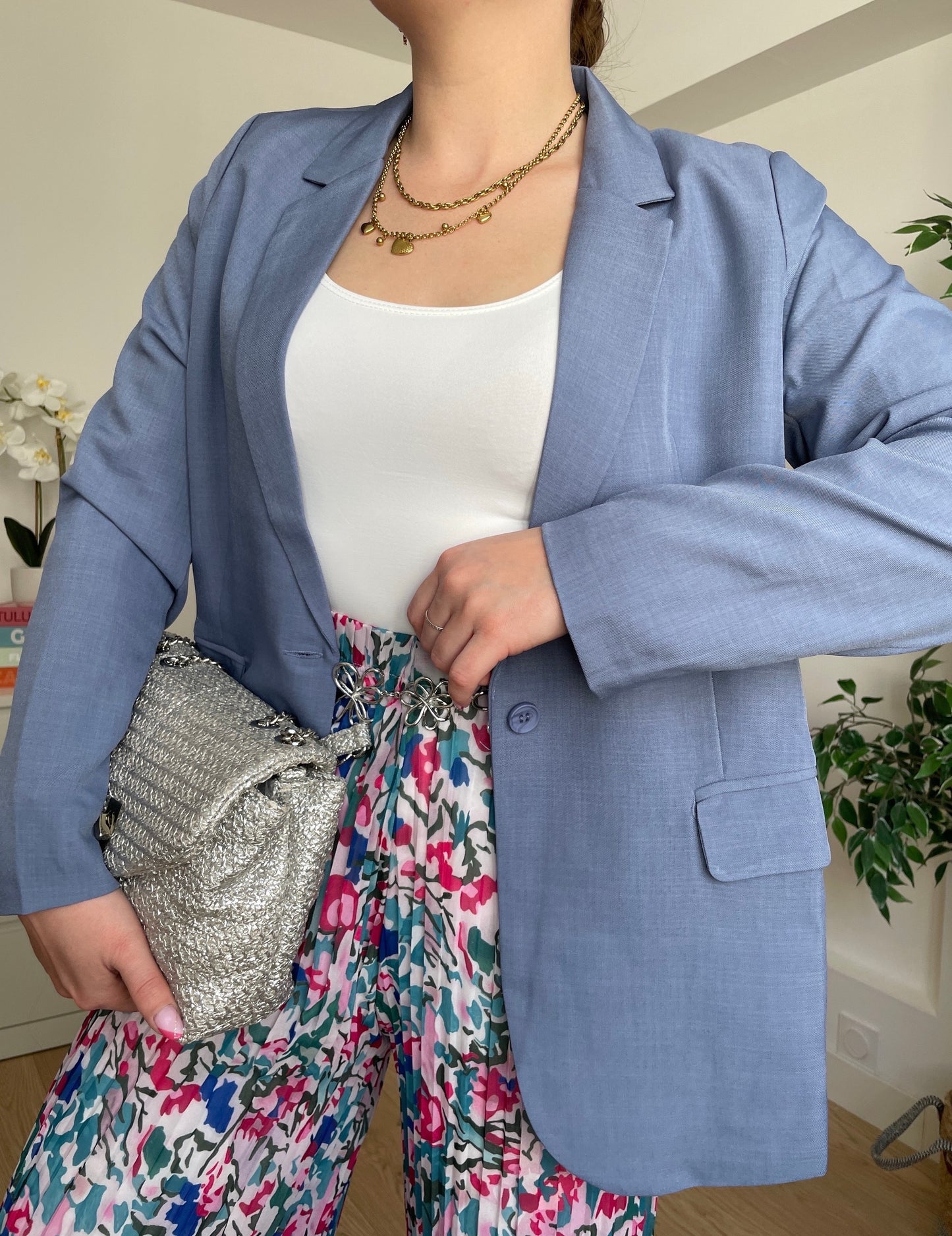 Pantalon plissé à motifs CATHERINE