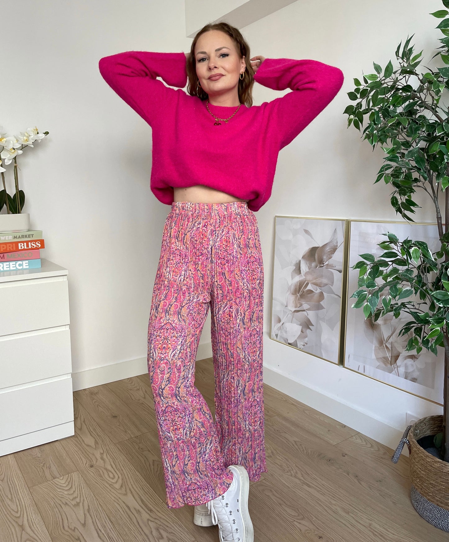 Pantalon plissé CACHEMIRE - Rose