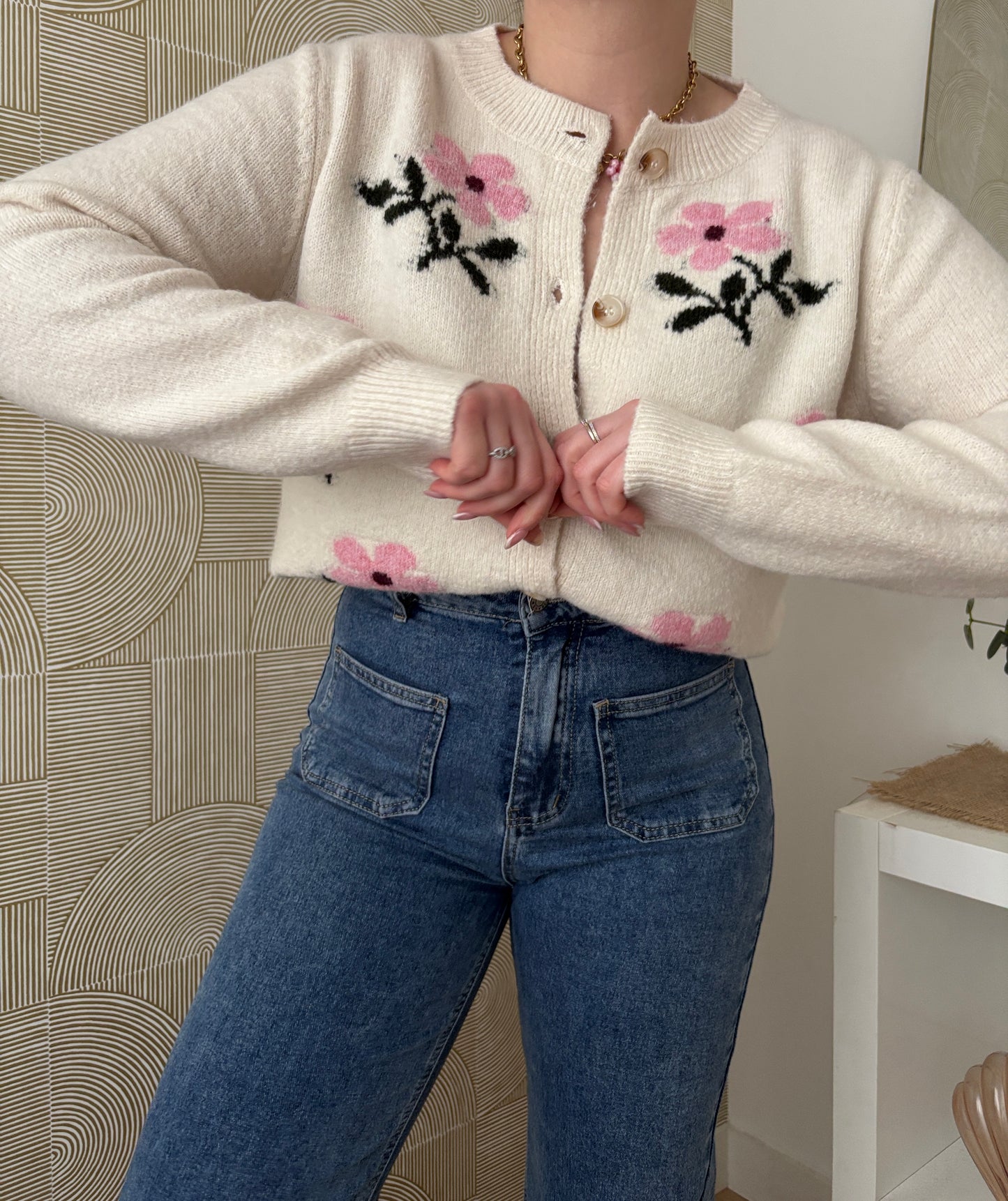 Gilet maille écru - FLORA