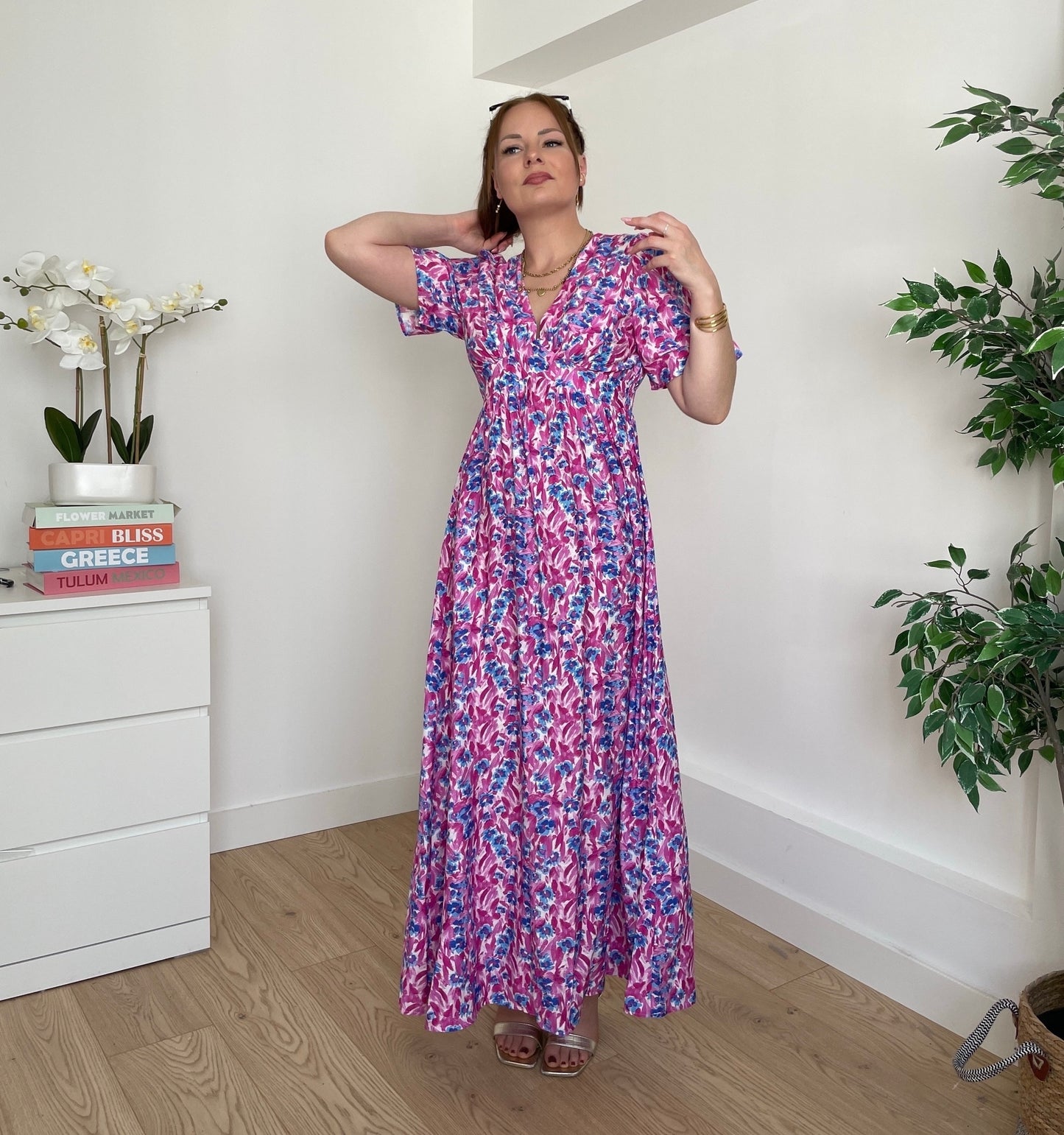 Robe longue rose MÉLODIE