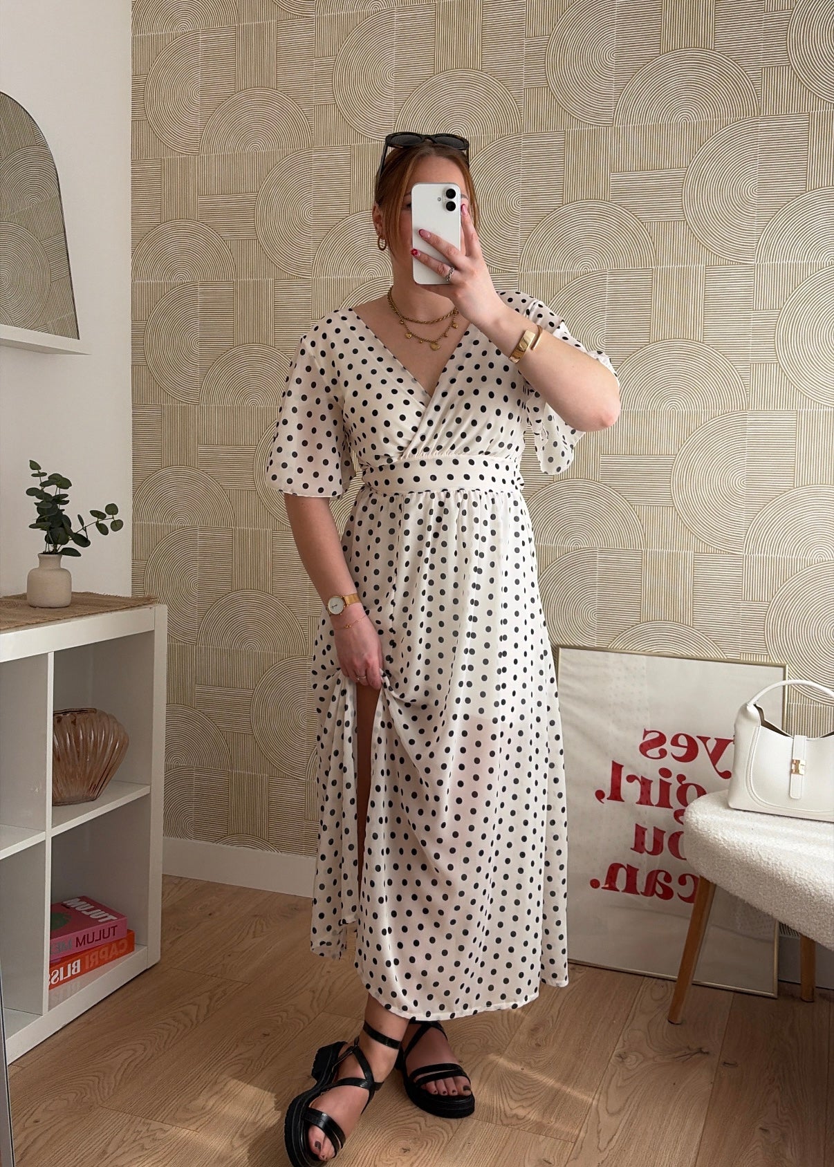 Robe longue blanche - POIS