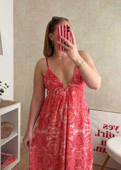 Robe longue corail - SIENNA