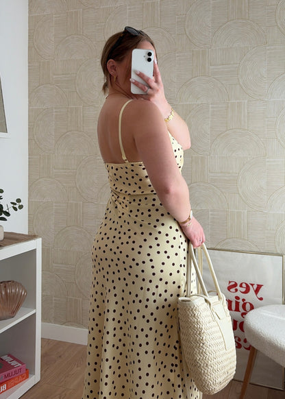 Robe longue à pois jaune - NIRMA