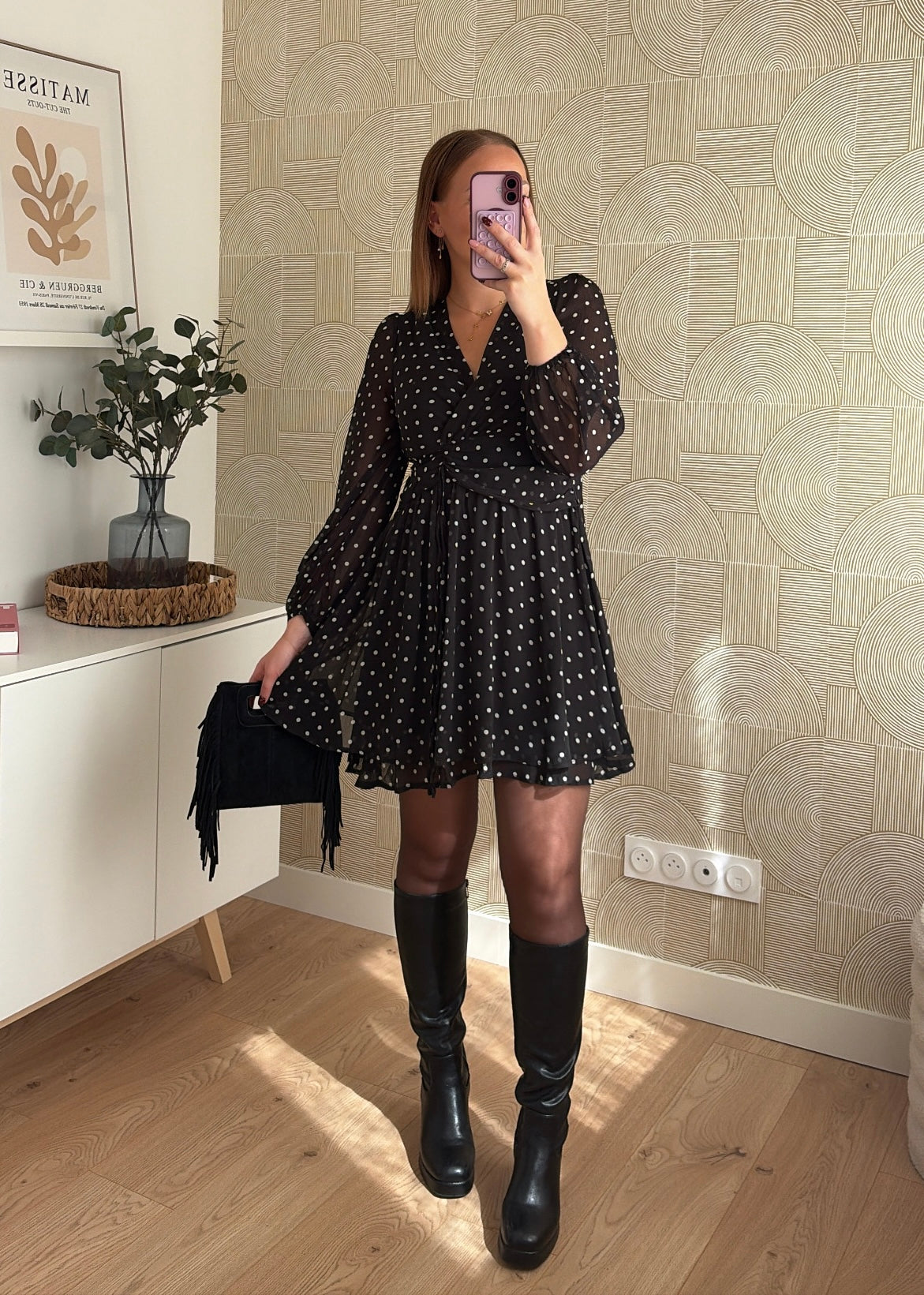 Robe noire à pois - CASSIE