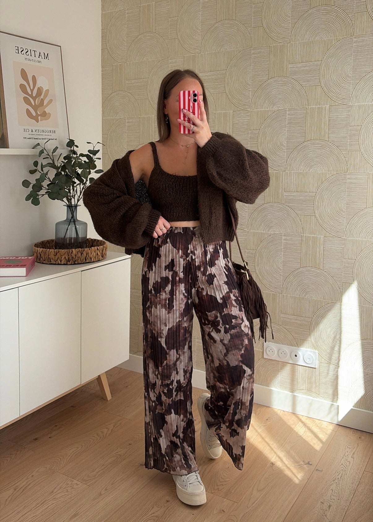 Pantalon plissé choco - LEELOO