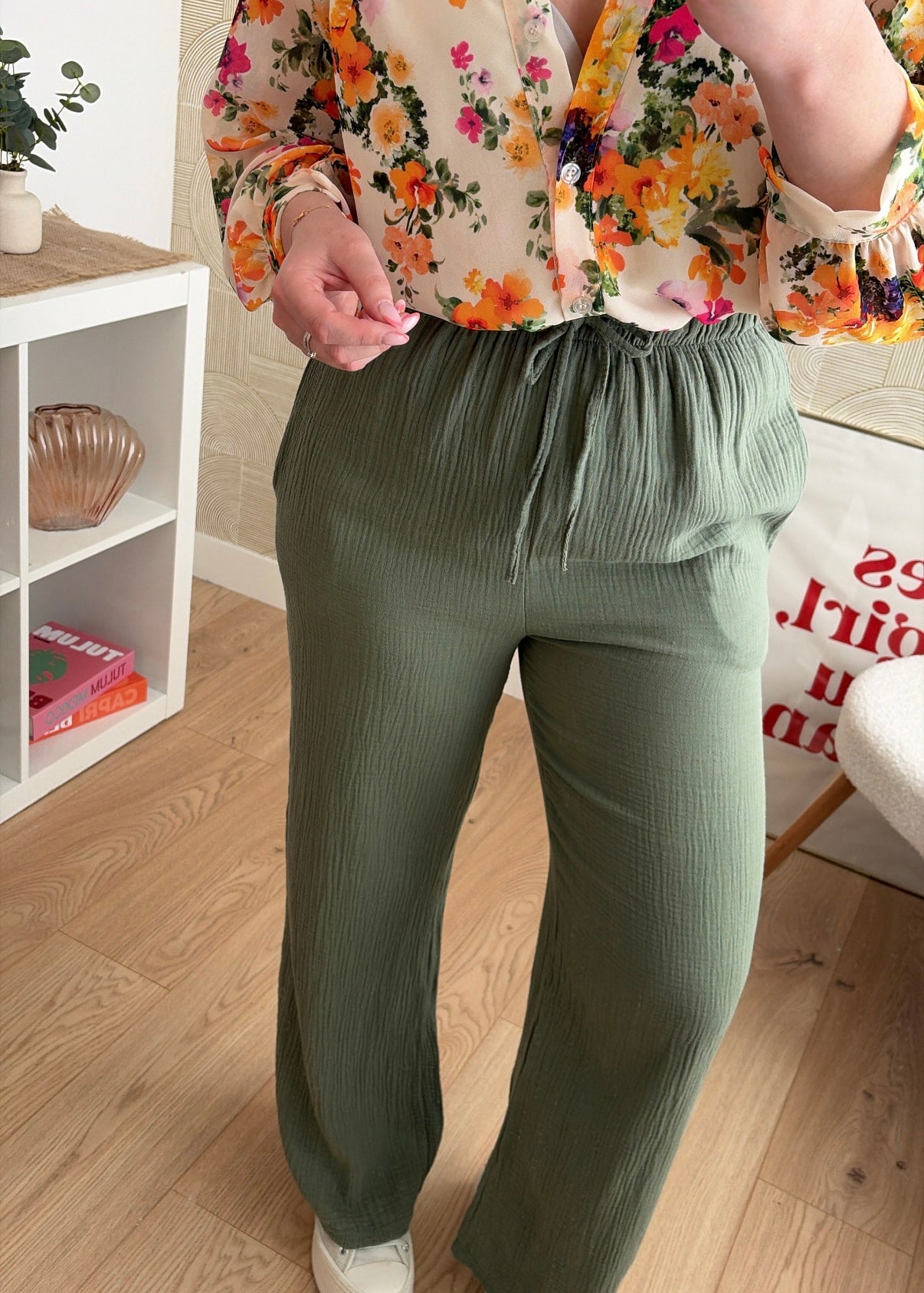 Pantalon kaki - GAZE DE COTON